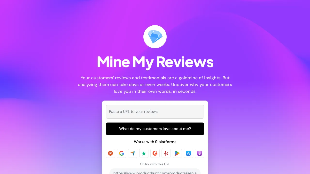 Mine My Reviews screenshot