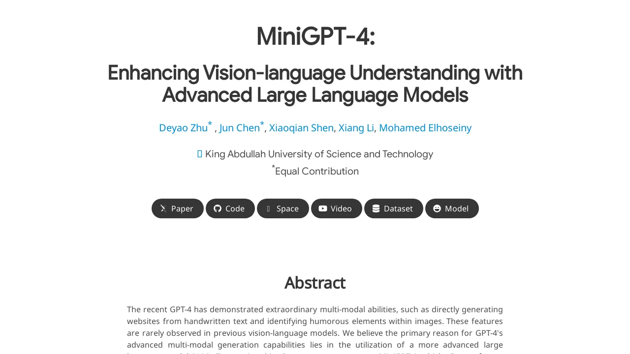 MiniGPT-4 screenshot