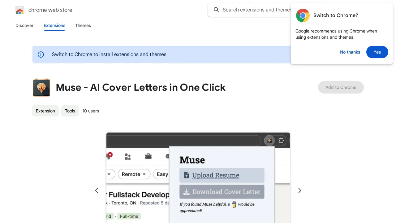 Muse - AI Cover Letters screenshot