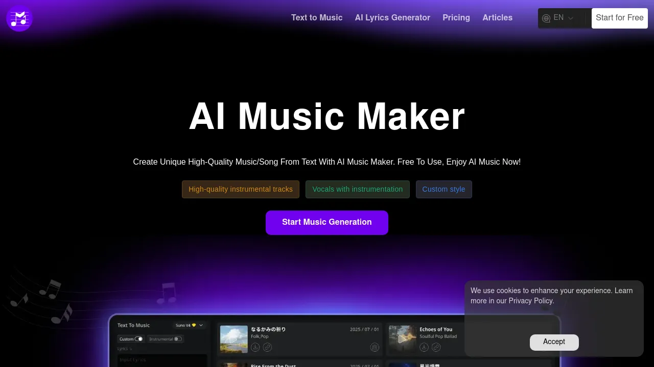 Music Maker AI – Create High-Quality AI-Generated Music in Seconds