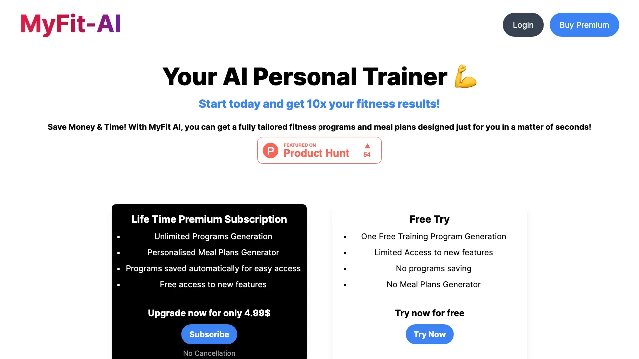 Myfit-AI screenshot