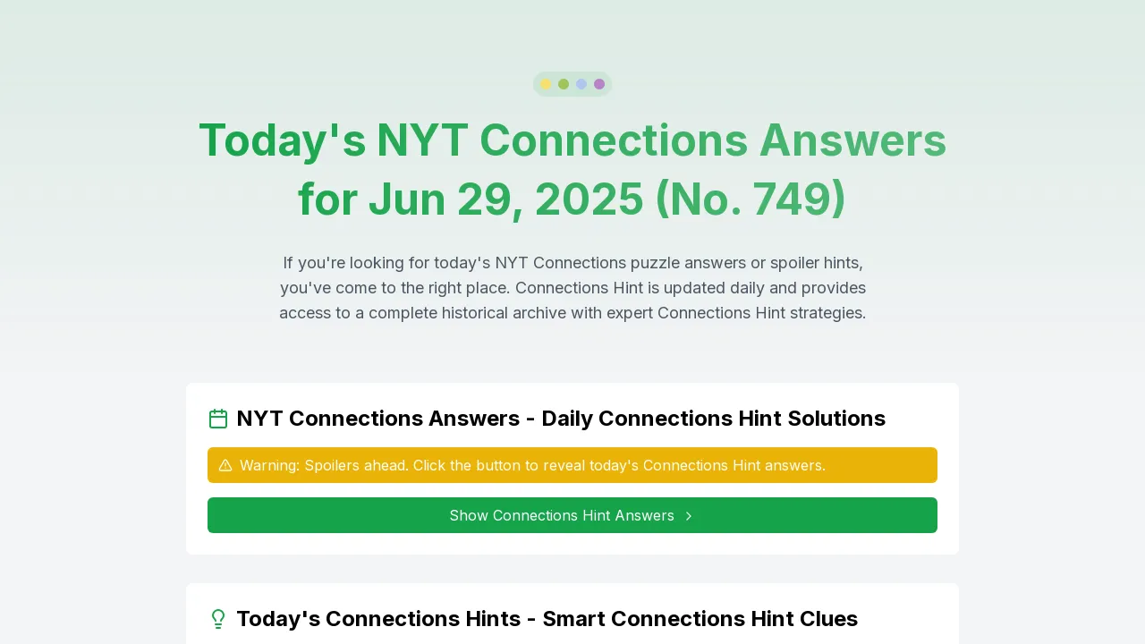 NYT Connections Hint