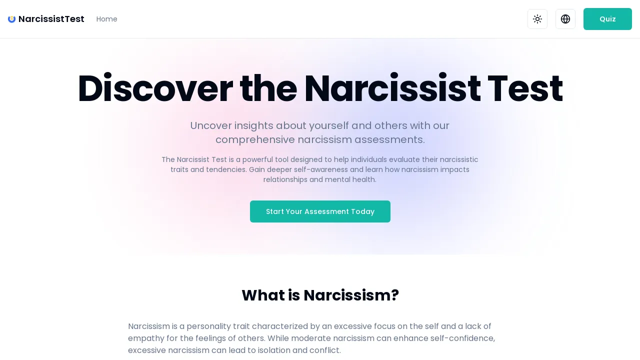Narcissist Personality Test screenshot