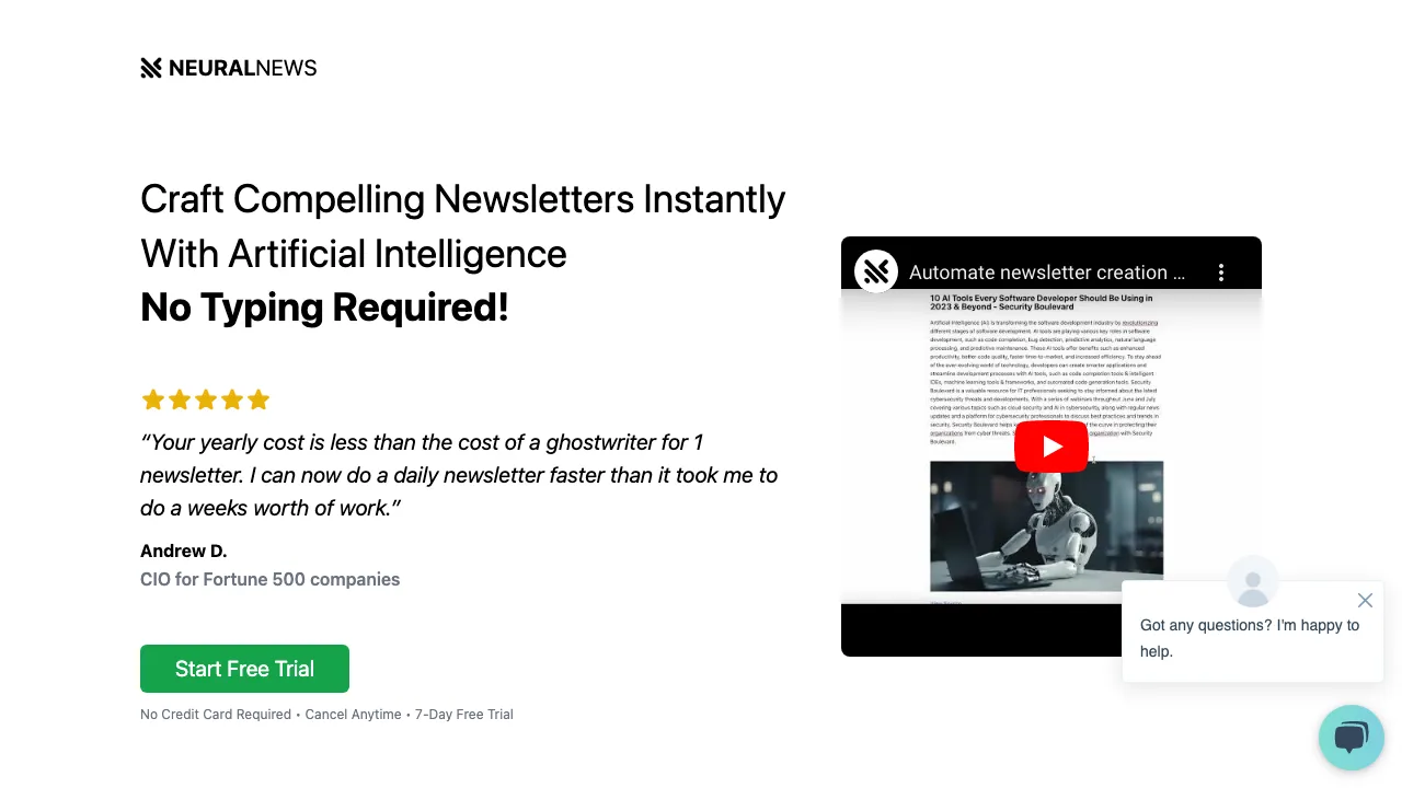 Neural Newsletters screenshot