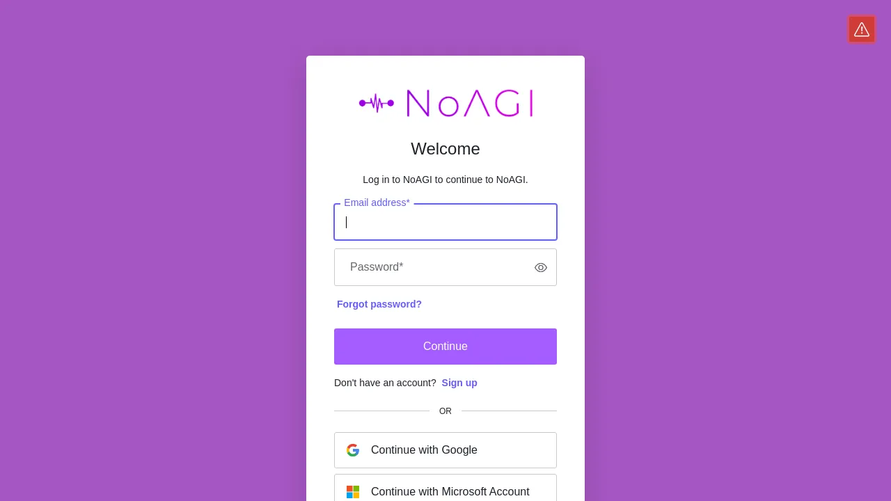 NoAGI Chat screenshot