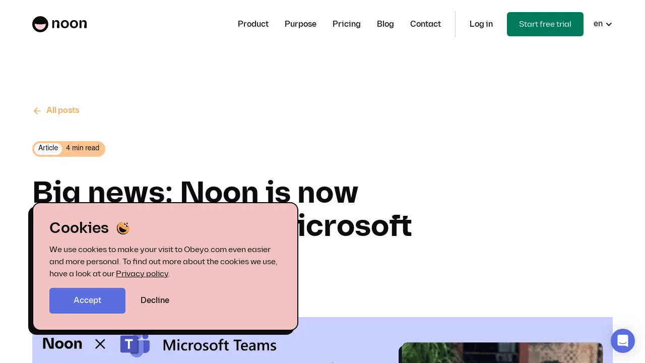 Noon x Microsoft Teams screenshot