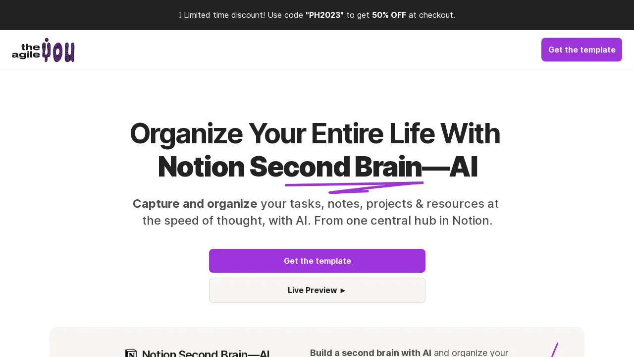 Notion Second Brain AI screenshot