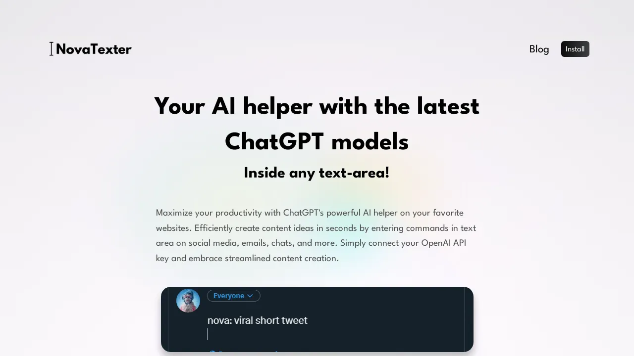 Novatexter screenshot
