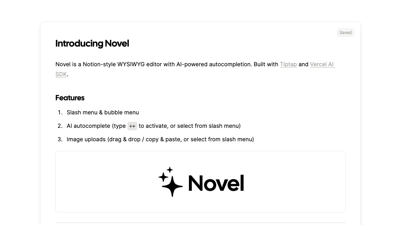 Novel screenshot