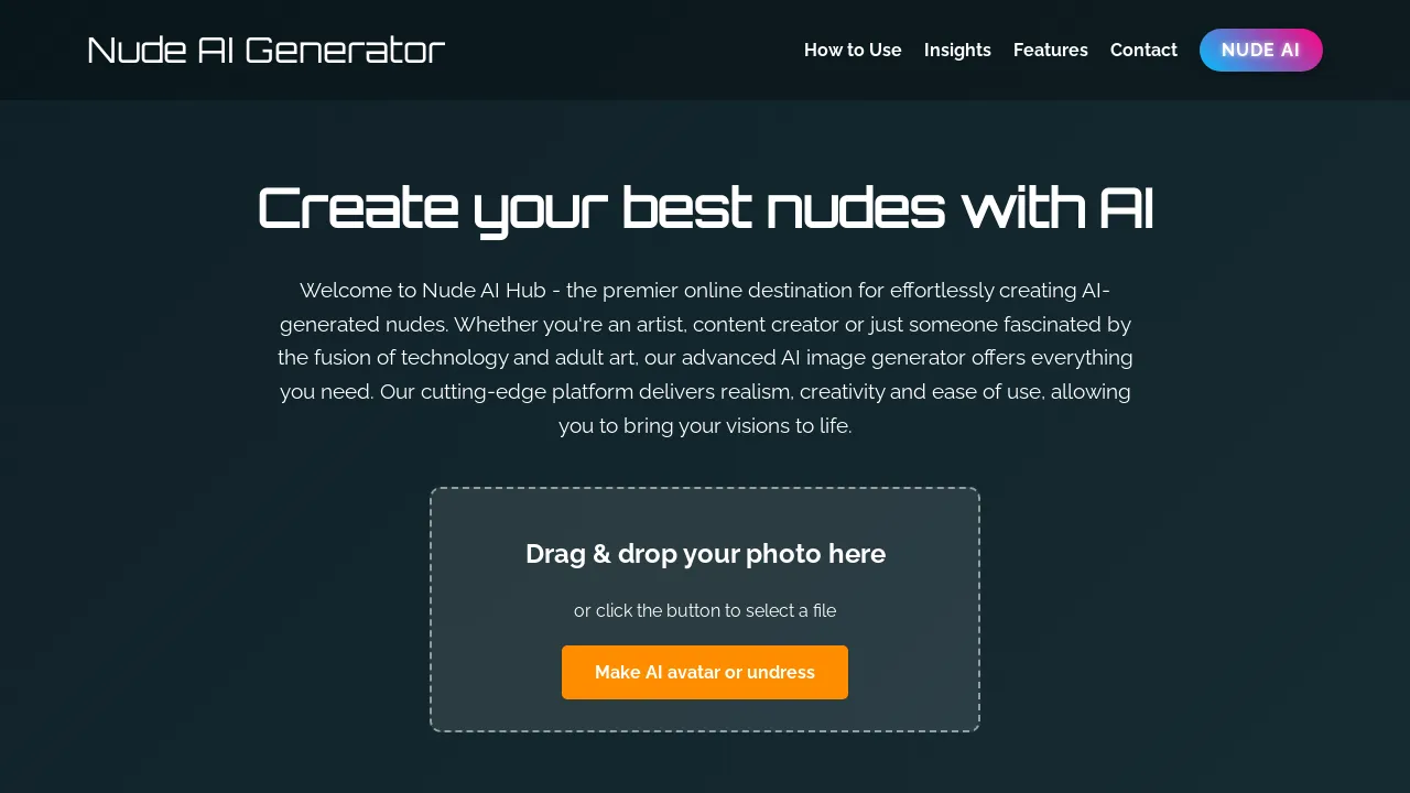 Nude AI Hub is a free generator of photorealistic nude images powered by AI.