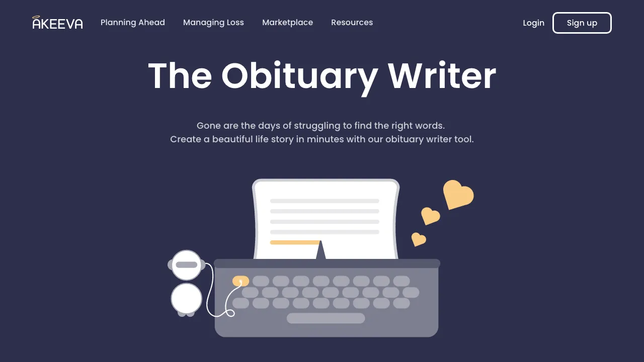 Obituary Writer screenshot