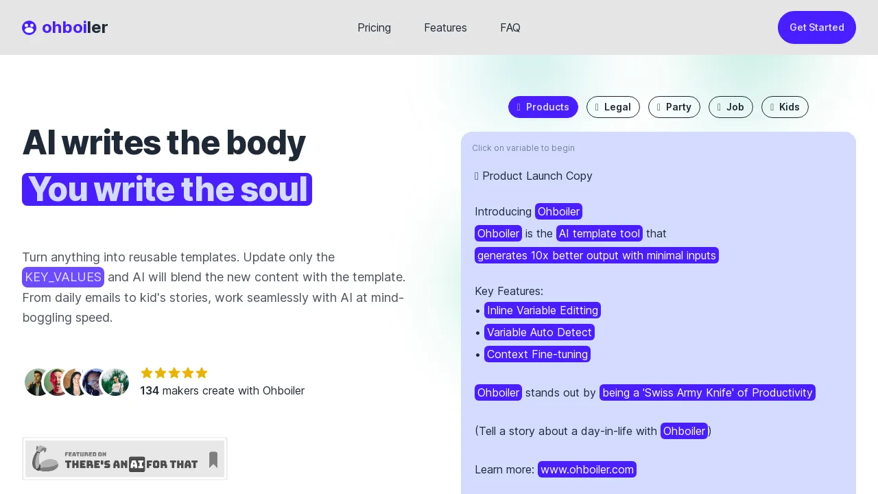 Ohboiler-AI Templates screenshot