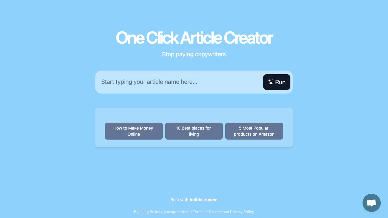 OneClickArticleCreator screenshot