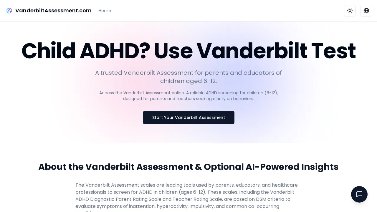 Online Vanderbilt Assessment Scale | ADHD Screening Tool