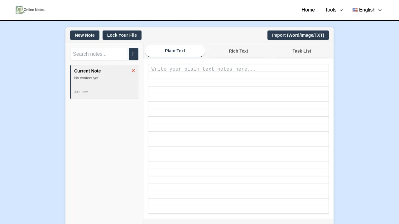 Online notes screenshot