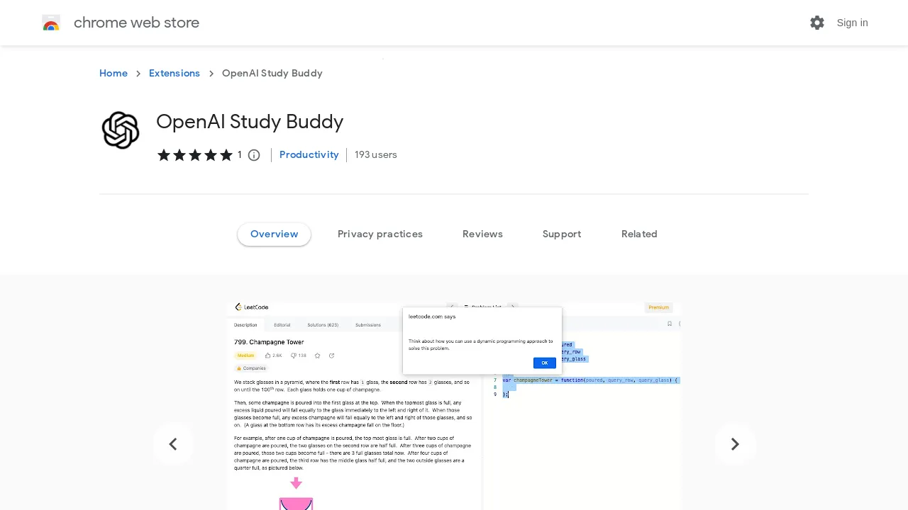 OpenAI Study Buddy screenshot