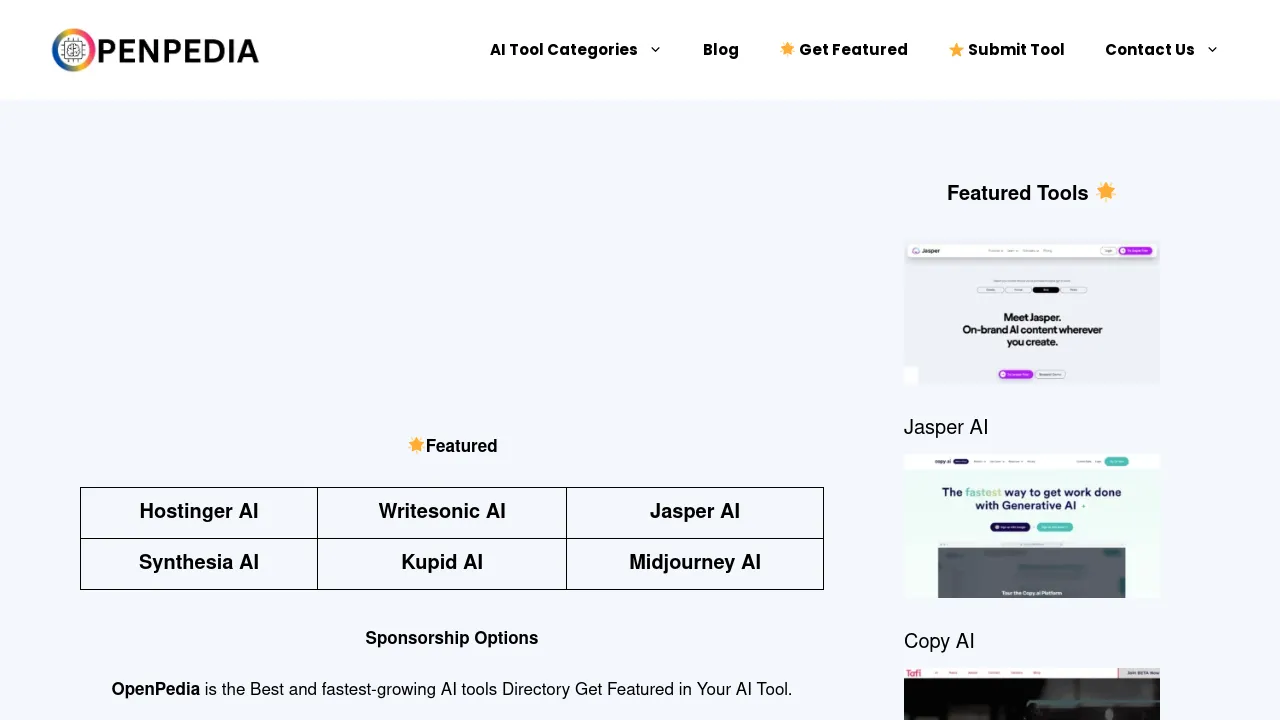 OpenPedia Featured AI Tool screenshot