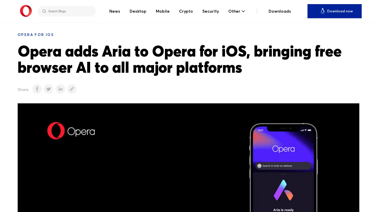 Opera Aria for iOS