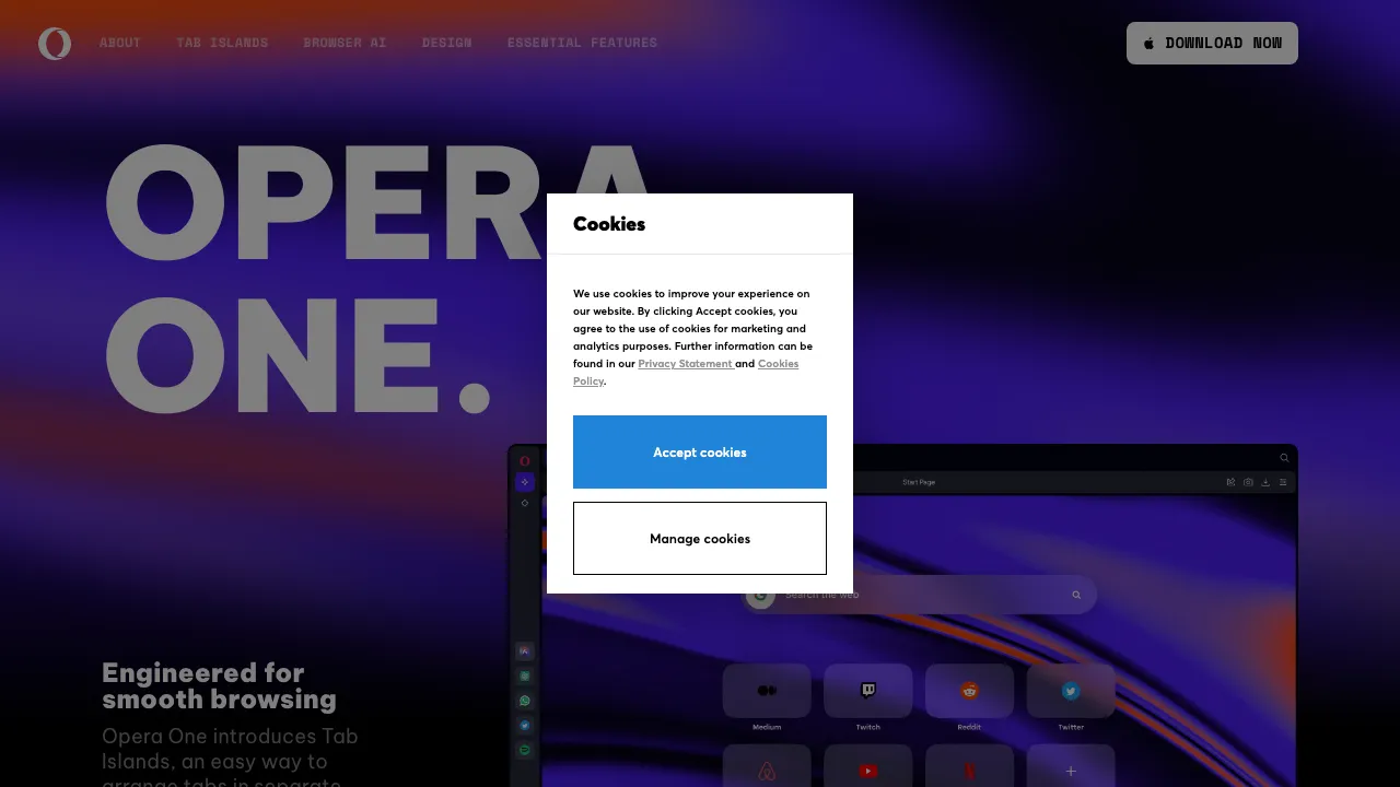 Opera One Browser screenshot
