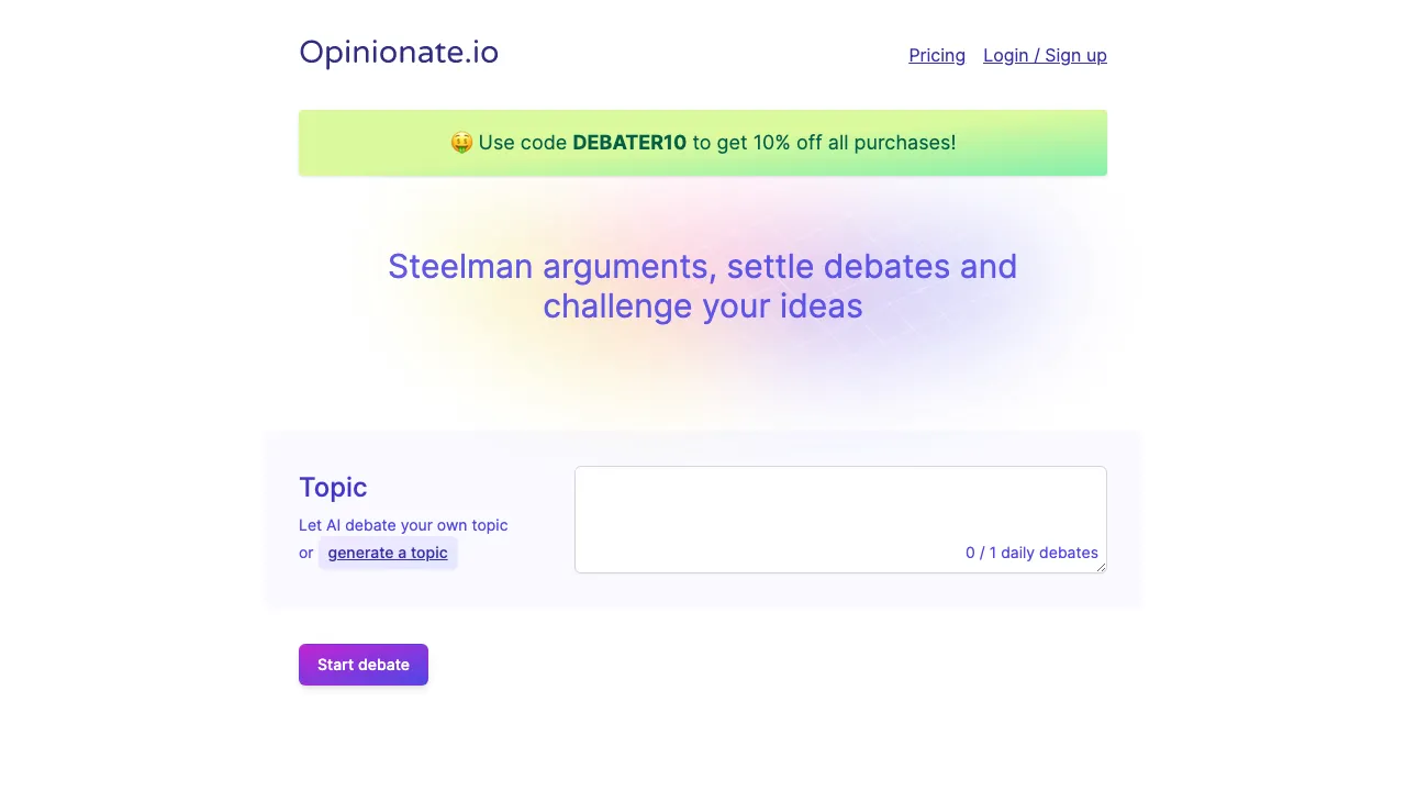 Opinionate screenshot