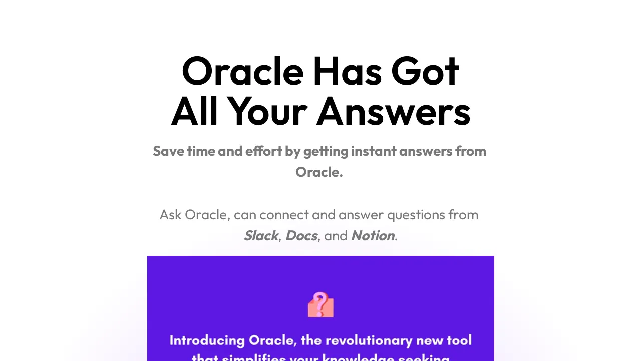 Oracle screenshot