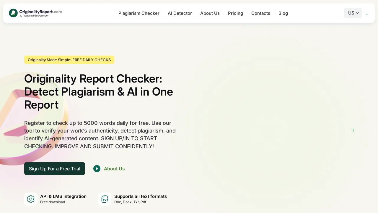 Originality Report Checker: Detect Plagiarism & AI in One Report