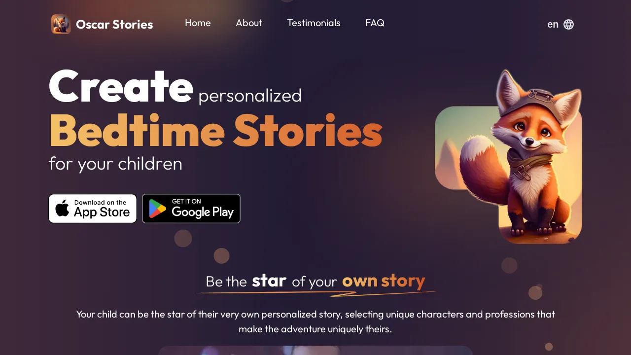 Oscar - Bedtime Story Generator screenshot