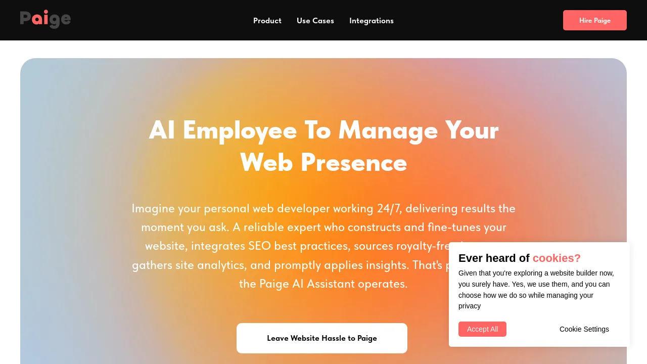 Paige AI Web Assistant screenshot