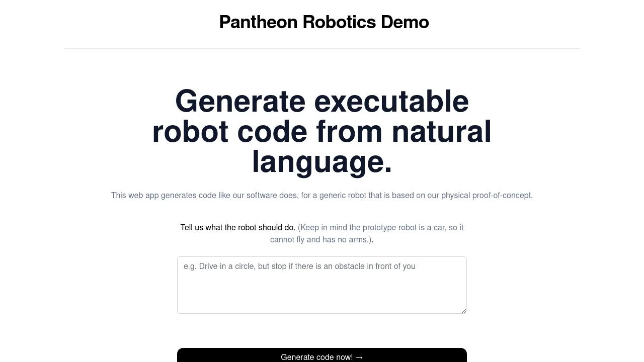 Pantheon Robotics screenshot