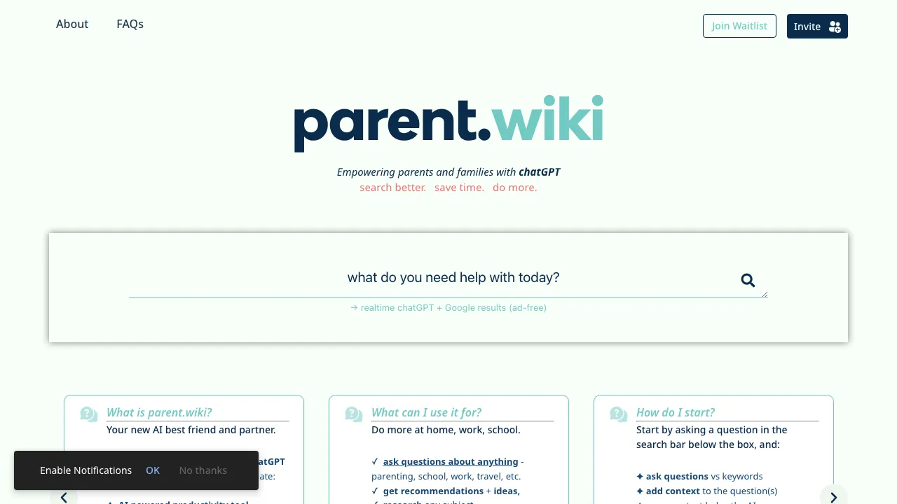 Parent.wiki screenshot