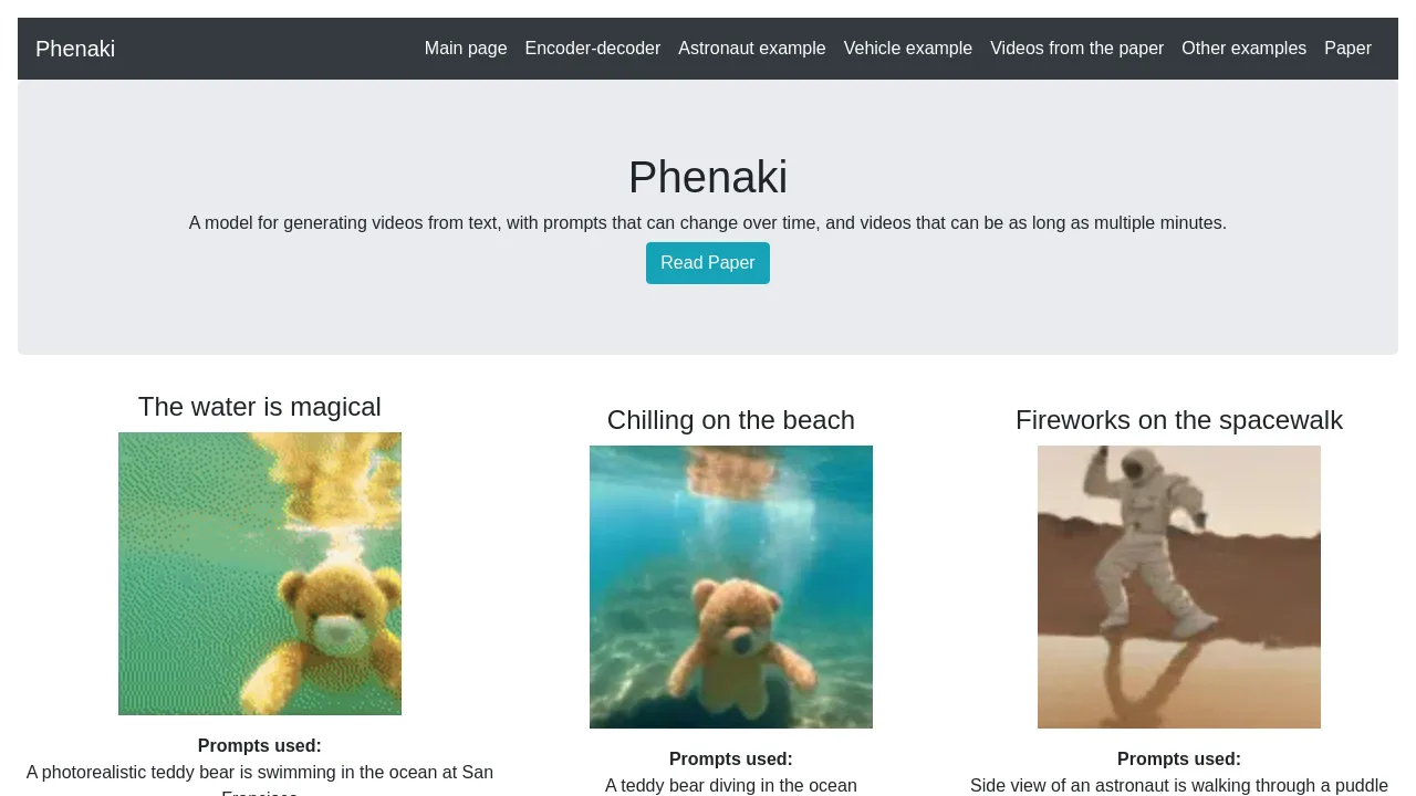 Phenaki screenshot