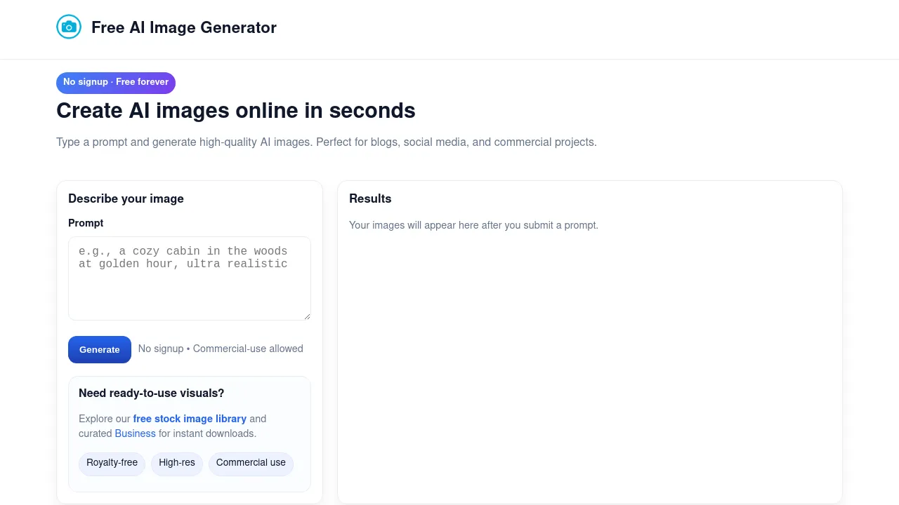 Photostock - Free AI Image Generator