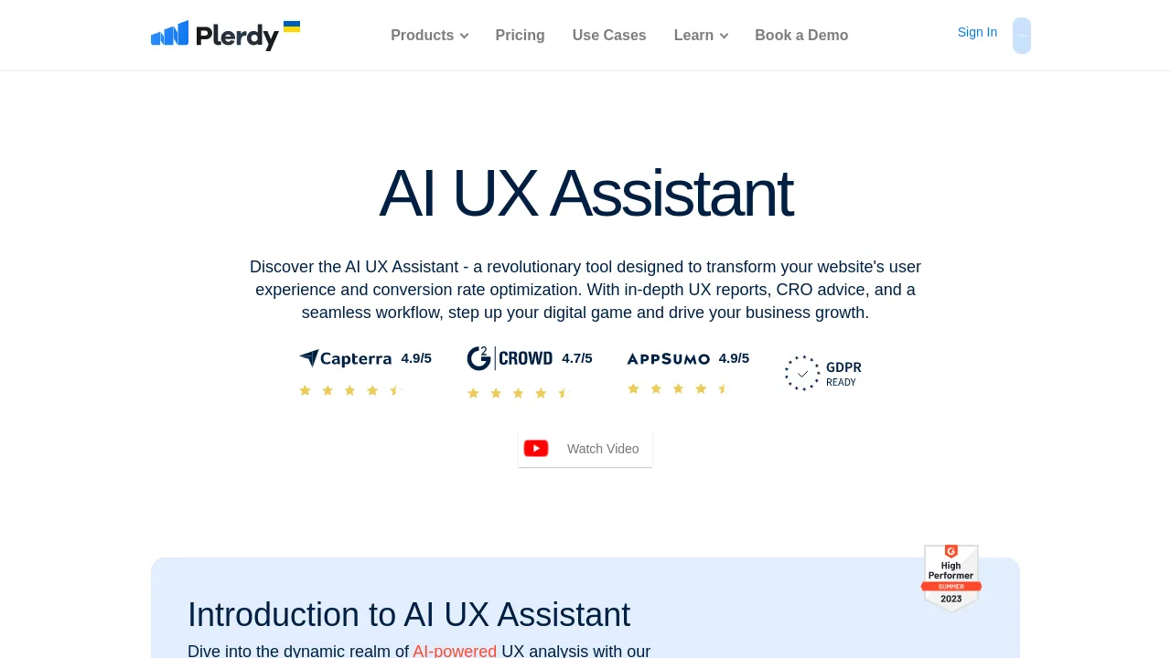 Plerdy AI UX Assistant screenshot