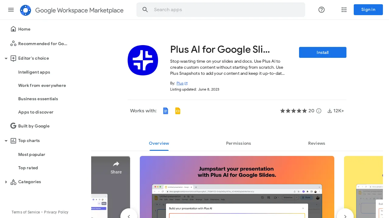 Plus AI For Google Slides screenshot