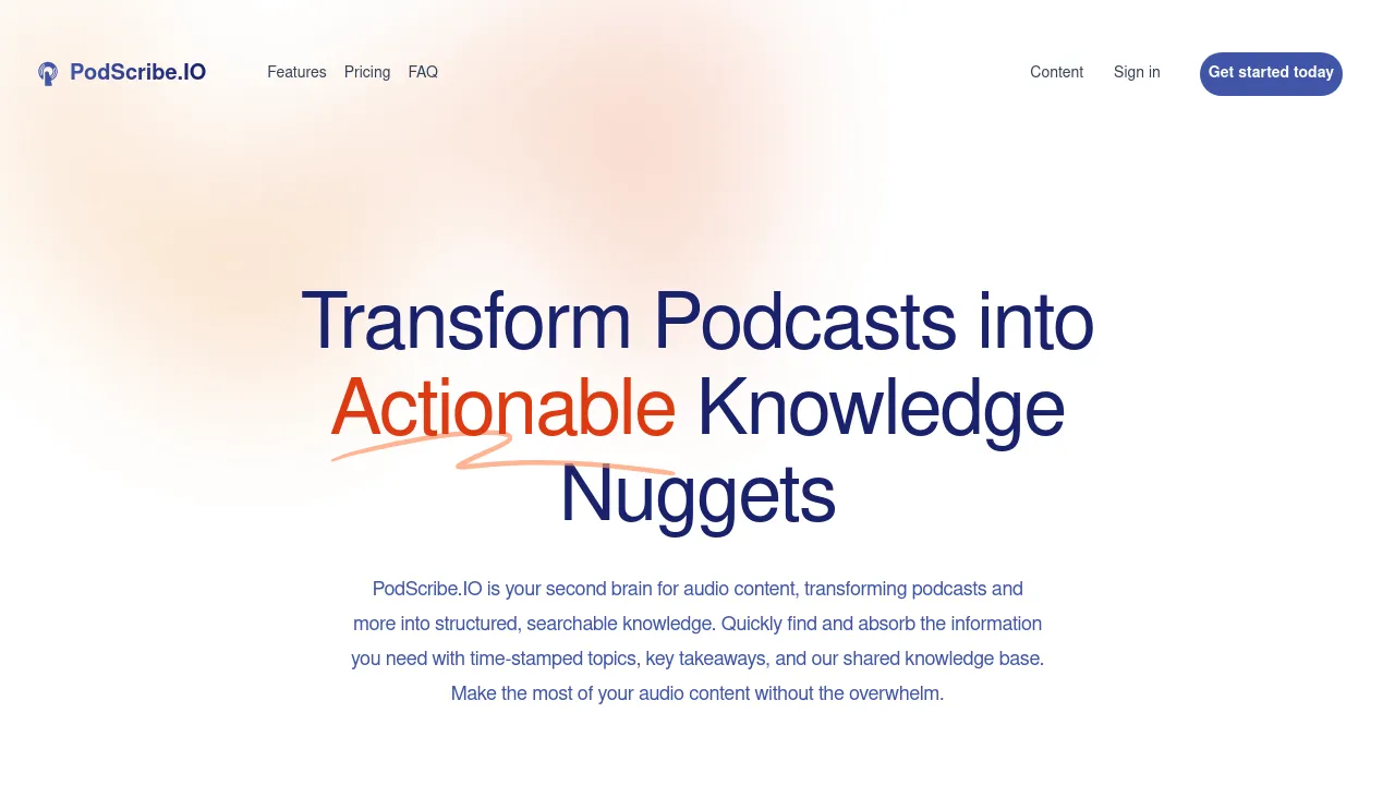 PodScribe.IO screenshot