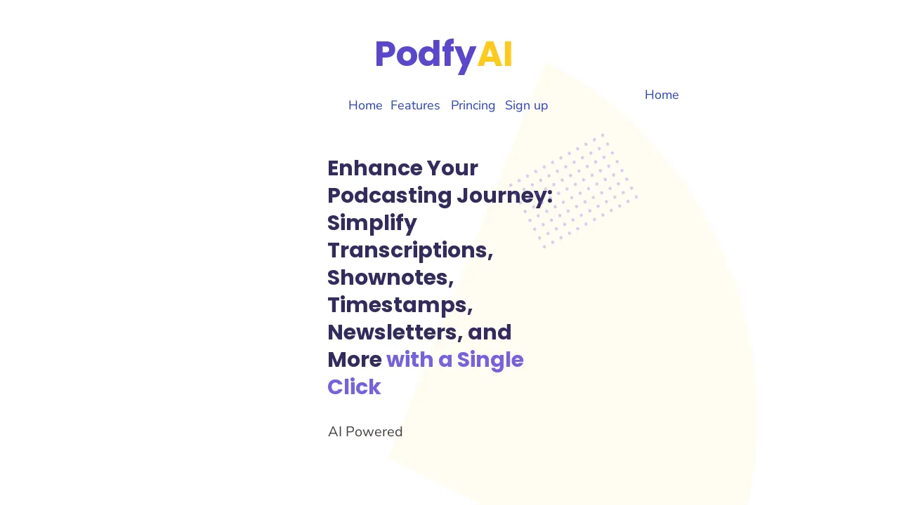 PodfyAI - The Platform For Creators and Agencies screenshot
