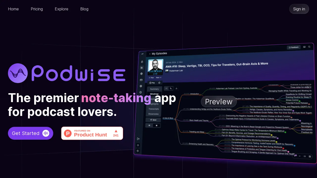 Podwise AI screenshot