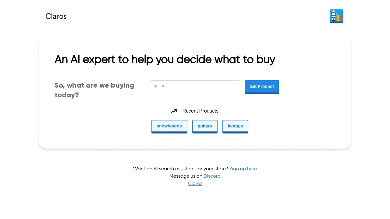 ProductBot screenshot