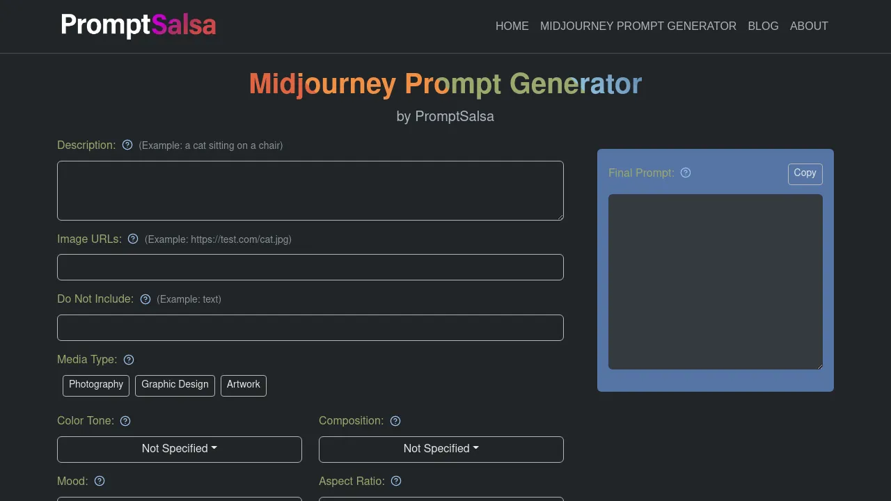 Promptsalsa screenshot