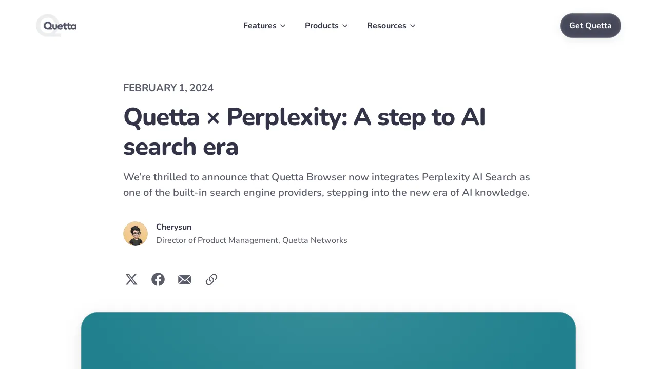 Quetta Browser × Perplexity AI Search