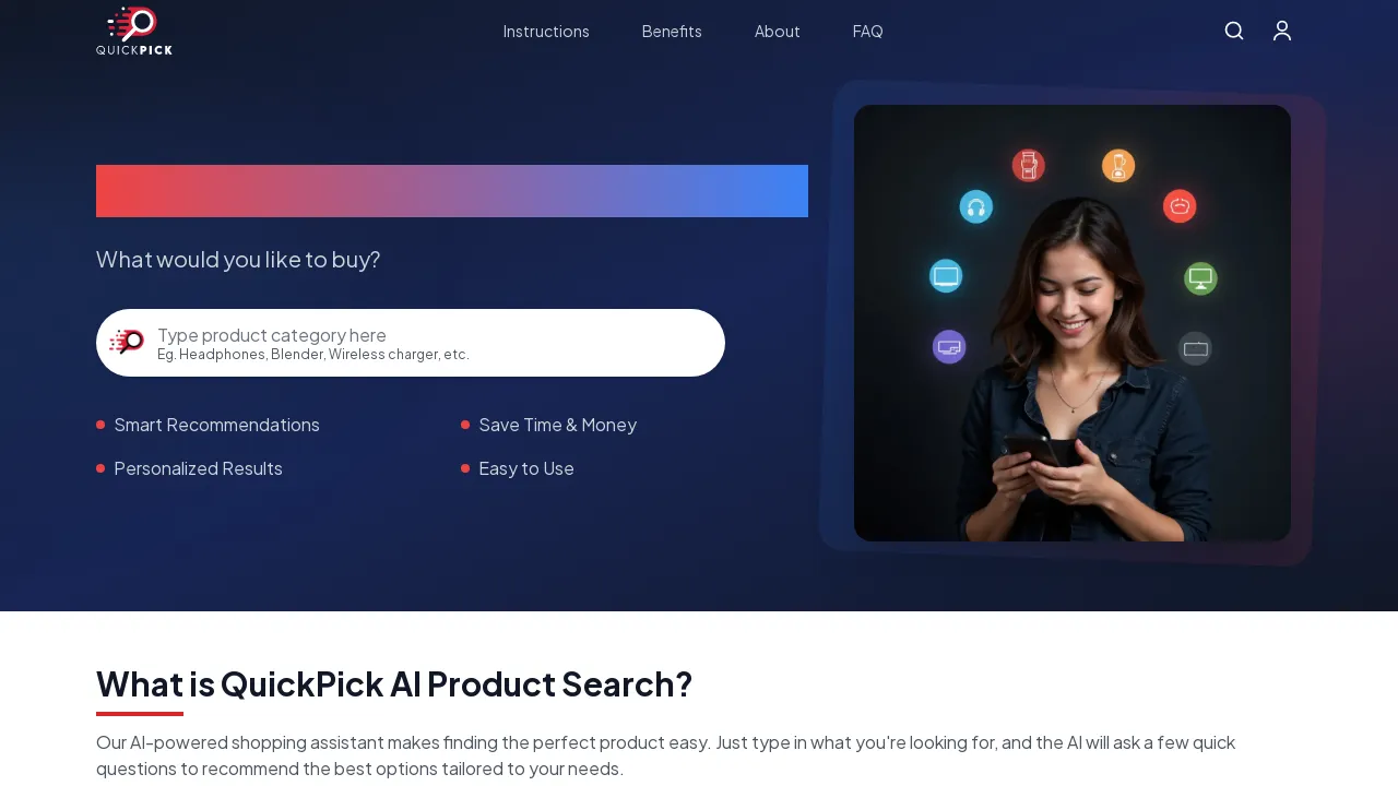 Quickpick.ai - Product finder tool