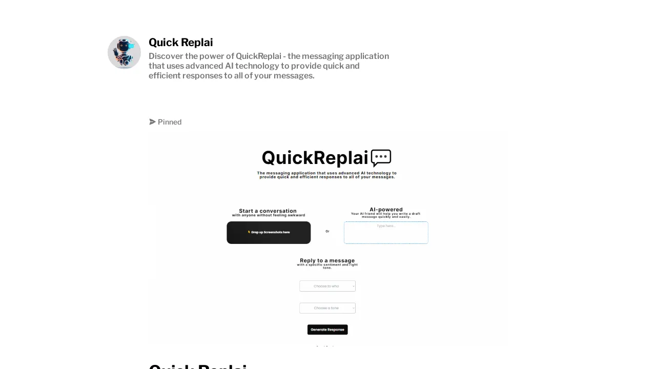 Quickreplai.Com screenshot