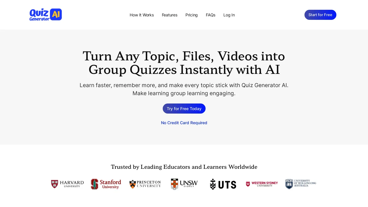 Quiz Generator AI- Transform Ideas into Engaging Quizzes