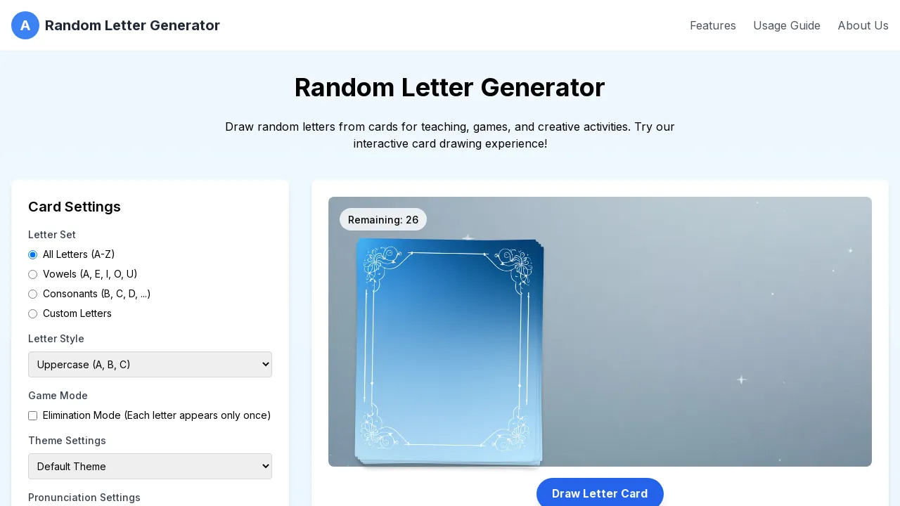 Random Letter Generator