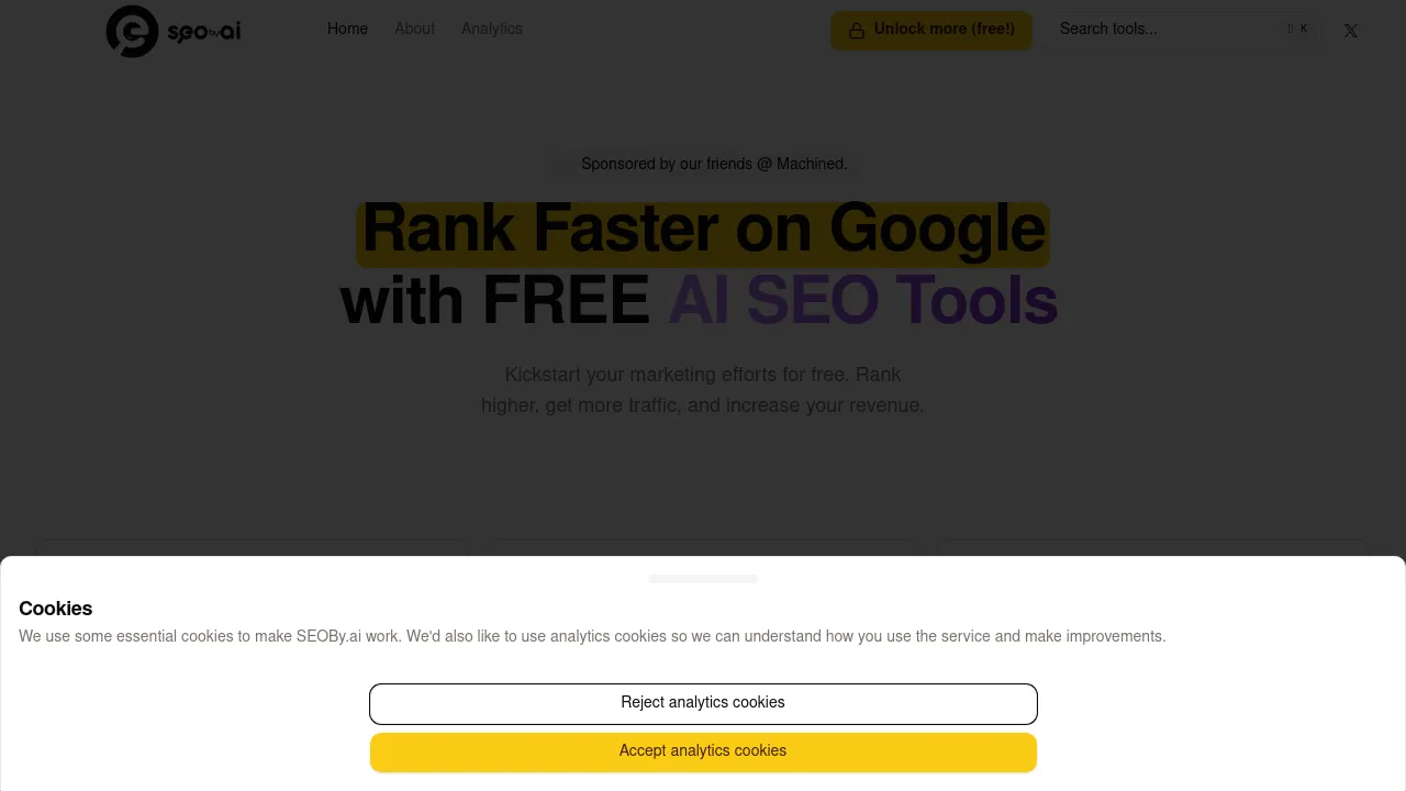 Rank Faster on Google with FREE AI SEO Tools screenshot