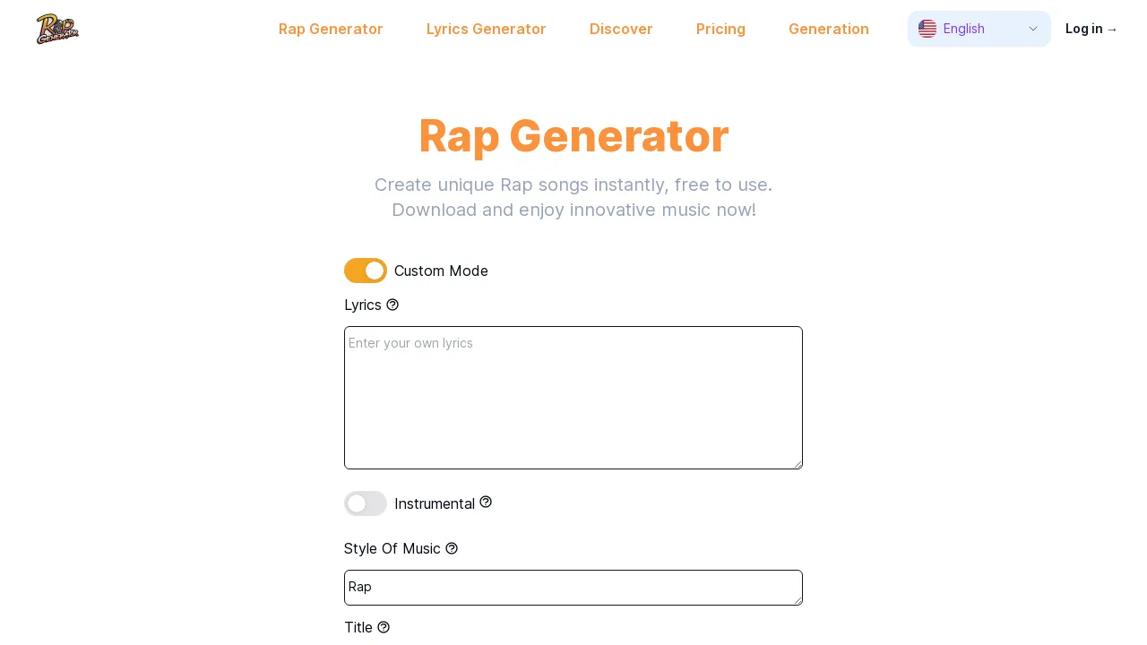 Rap Generator - A Free Tool to Generate Rap Lyrics And Song