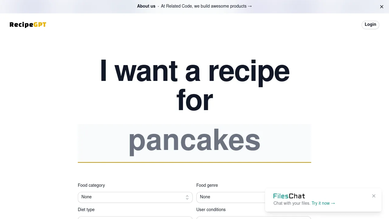 Recipegpt screenshot