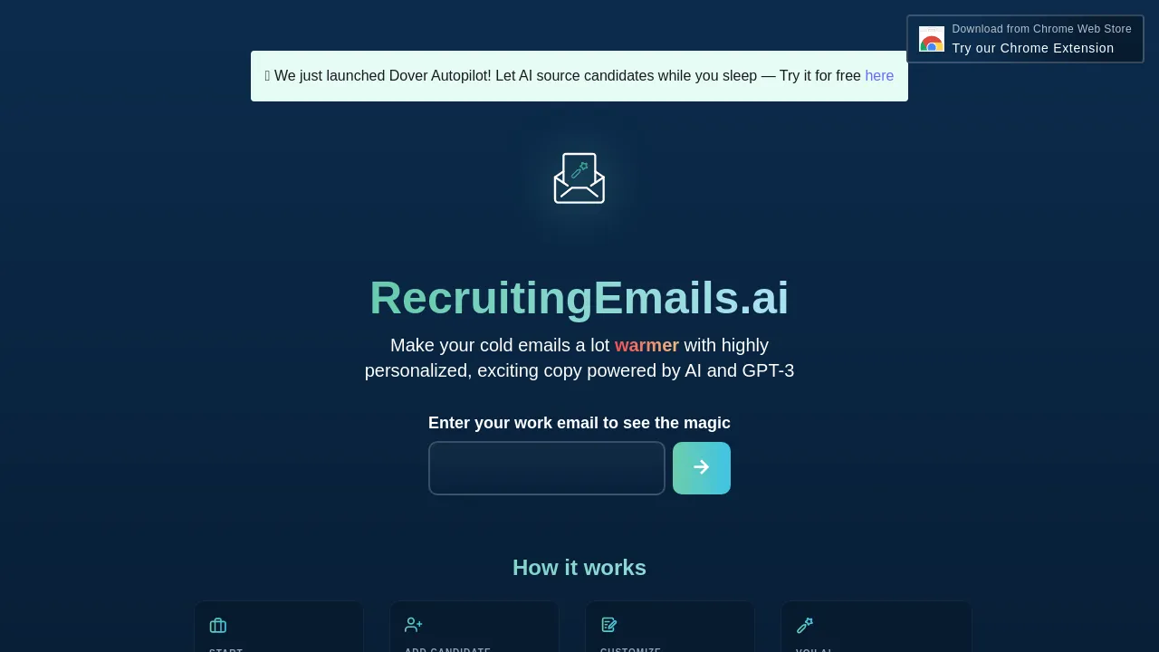 Recruiting Emails AI by Dover screenshot