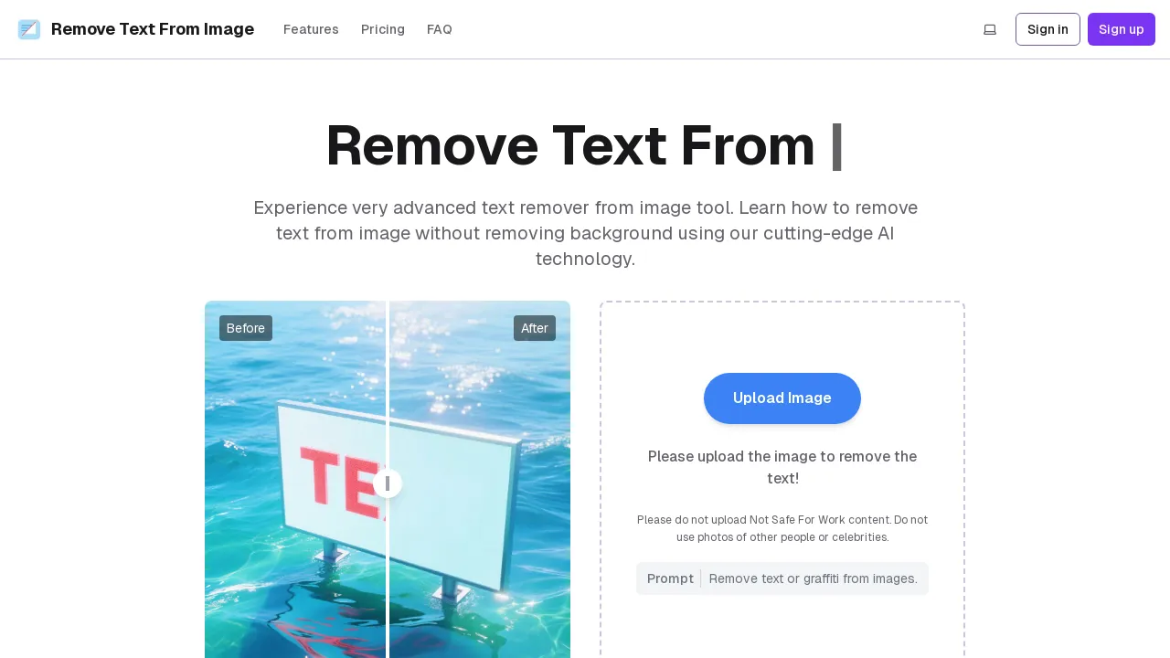 Remove text from image