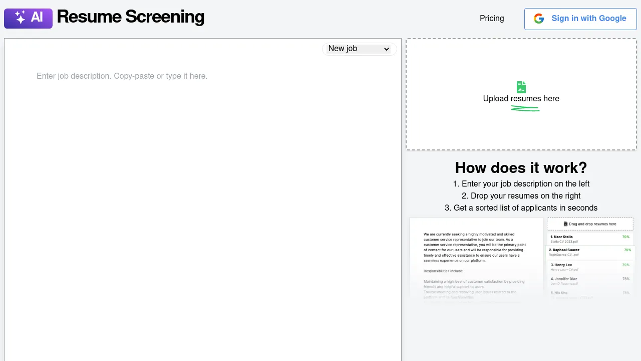 Resume Screening AI screenshot